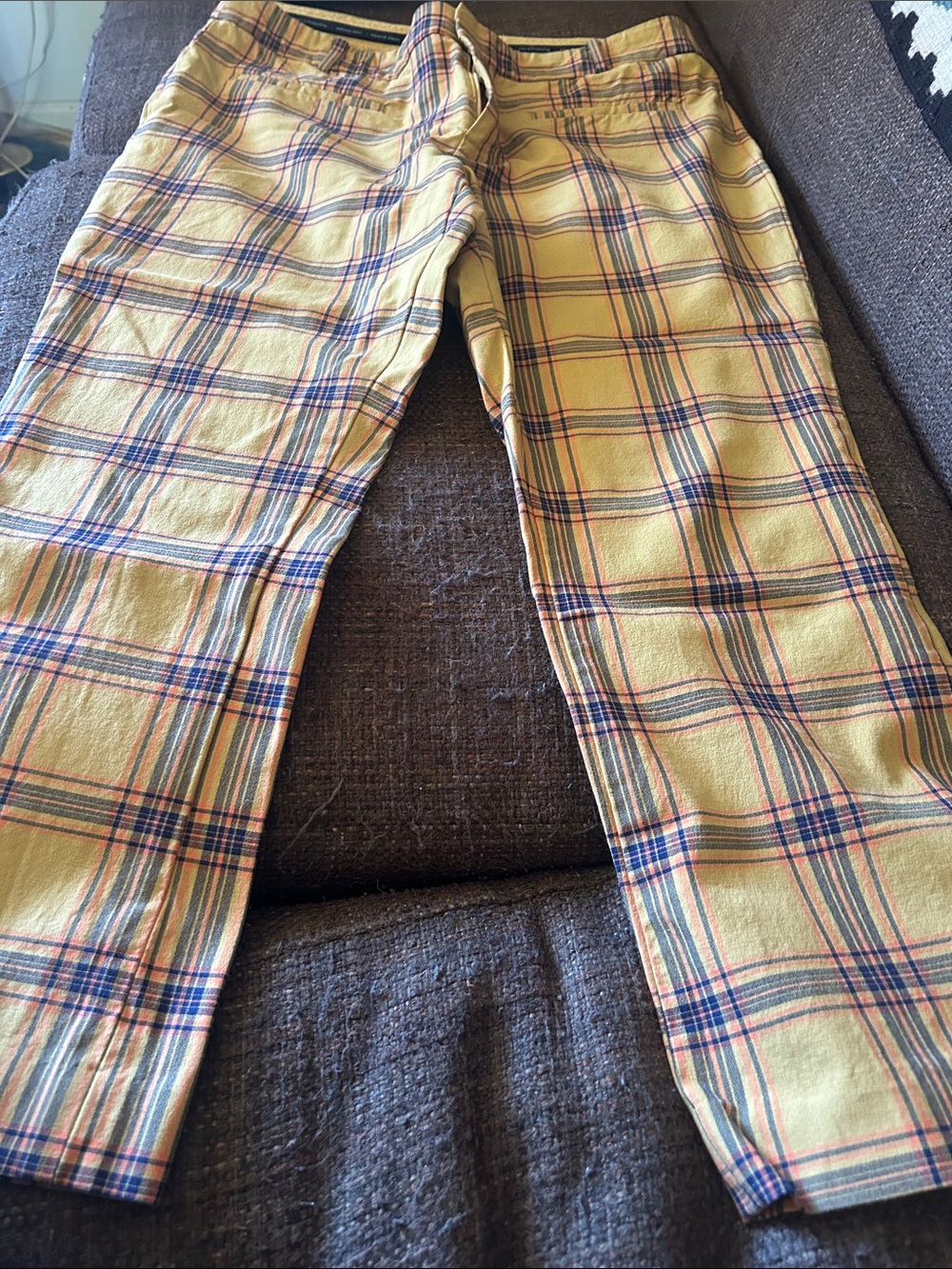 Anthropologie WomansYellow Plaid Casual Pants